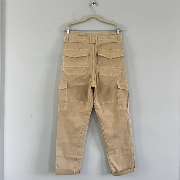 Frame Safari Belted Cargo Khaki High Rise Paperbag Waist Utility Pants - Picture 4 of 7